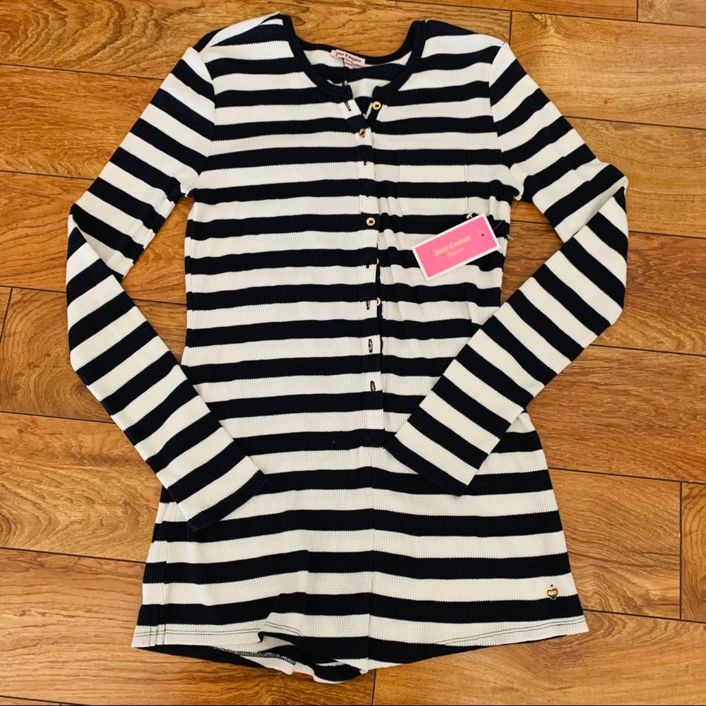 NWT JUICY COUTURE STRIPED LONG SLEEVED SHIRT SMALL
